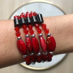 Vintage Magnetic Red Wrap Around Bracelet